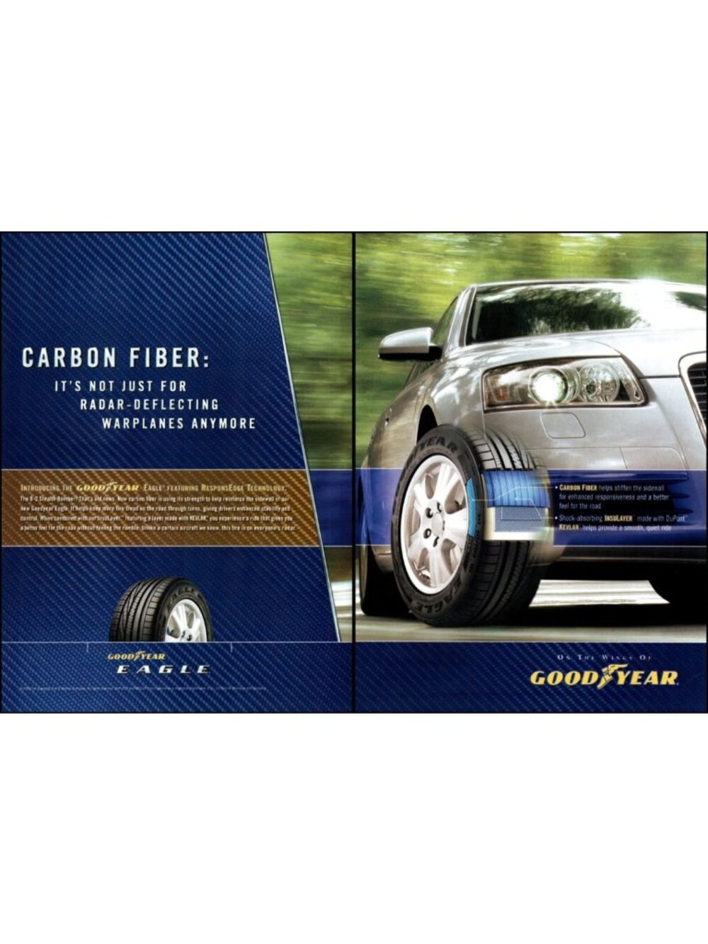 2006 Goodyear Eagle Tires Audi A6 2 Page Vintage Print Ad Man Cave Wall Art